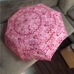 Vintage Coach Pink Signature Umbrella